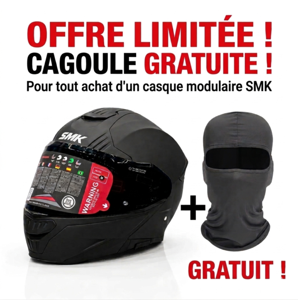 CASQUE SMK + CAGOULE GRATUIT